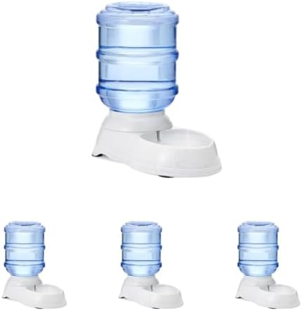 Amazon Basics Gravity Pet Water Dispenser for Cat and Dog, Easy to Clean, 135.3fl.oz Capacity, Small (Pack of 4)