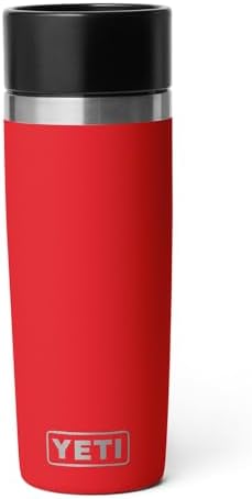 YETI Rambler 16 oz Travel Bottle, Stainless Steel, Vacuum Insulated with Leakproof Commuter Cap, Rescue Red