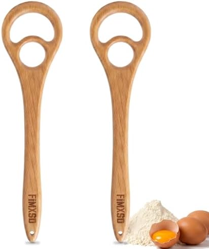 2 Pack Wooden Danish Dough Whisk, 12.6" Handcrafted Dutch Bread Whisk, Seamless & Easy to Clean Sourdough Whisk for Pizza, Batter & Professional Baking