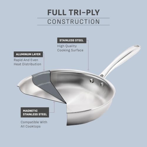 T-fal Pro Tri-Ply Stainless Steel, 12 Piece Pots and Pans Set