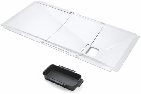 Uniflasy Universal Grease Tray with Catch Pan fits Nexgrill, Charbroil, Dynaglo, Kenmore, BHG, Grill Master, Backyard, Uniflame, Expert Gas Grill, Adjustable Drip Pan for 3/4/5 Burner Gas Grill