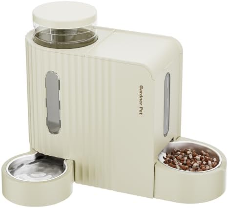 Gravity Automatic Cat Feeder, Water & Food Dispenser Set, Stainless Bowls