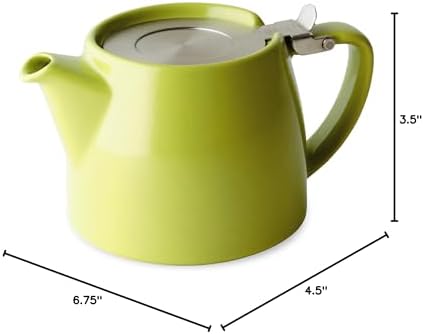 FORLIFE Stump Teapot with SLS Lid and Infuser, 18-Ounce, Lime