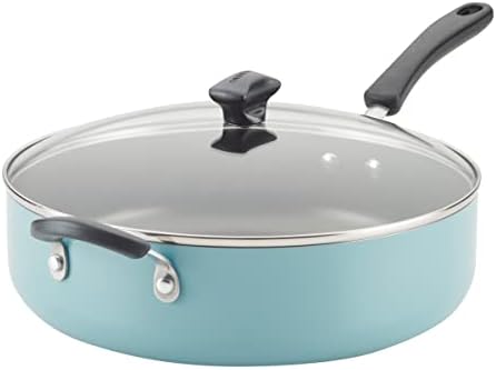 Farberware Cookstart DiamondMax Nonstick Jumbo Cooker with Lid and Helper Handle, Dishwasher Safe, 6 Quart - Aqua