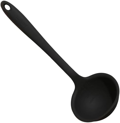 GIR: Get It Right Silicone Ladle Spoon – High Heat Resistant Kitchen Tool, Durable Cooking Utensil for Serving Soups, Stews, Sauces, and Dressings, Ultimate - 13IN - Black