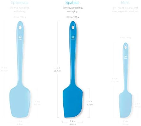 DI ORO Large Silicone Spatula - 600F Heat Resistant, Blue