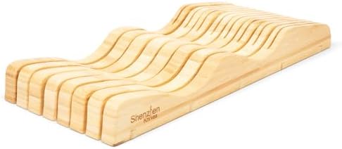Shenzhen Knives Bamboo In-Drawer Knife Block – 15 Slot, Holds 12-15 Knives