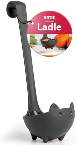 OTOTO Katie Cat Soup Ladle - Halloween Gifts Black Cat, Gothic Gifts, Gifts for Cat Lovers - Spooky Cat Gift, Cute Kitchen Accessories, Fun Gifts (Katie Cat, Black)