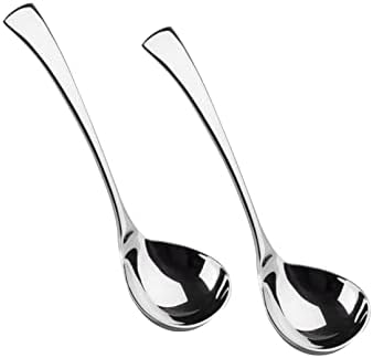 IMEEA 7.6-Inch Small Serving Ladle, 18/10 Stainless Steel Gravy Spoon for Sauce & Dressing, 2-Piece