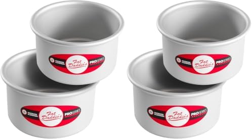 Fat Daddio's Anodized Aluminum Round Cake Pans, 2 Piece Set, 5 x 3 Inch (Pack of 2)