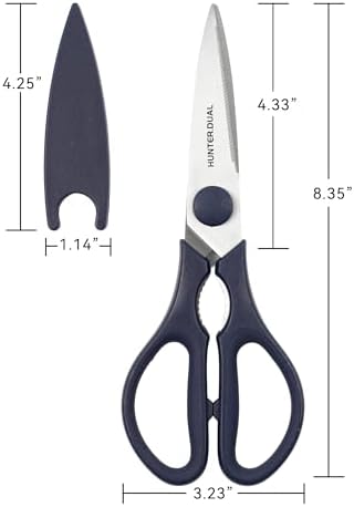 Kitchen Scissors for Food, HUNTER.DUAL Heavy Duty Come Apart Poultry Shears for Cooking, All Purpose for Cutting Chicken, Meat, Fish & Vegetables (Blue, 8.35 Inch)