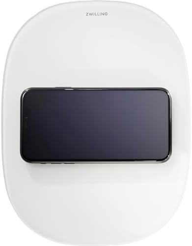 ZWILLING Enfinigy 2-in-1 Digital Kitchen Food Scale, Wireless Charging Station, Max Weight 22lbs, Grams & Ounces, 0.1-gram Accuracy, White