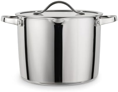 Tramontina Tempo Tri-Ply Base Stainless Steel 8-Qt Stock Pot with Lid