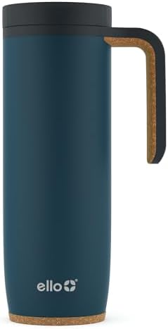 Ello Magnet 18oz Insulated Stainless Steel Travel Mug with Handle, Poseidon