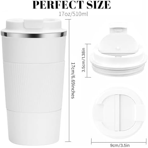 Insulated Travel Coffee Mug, Stainless Steel Coffee Cup with Leakproof Lid