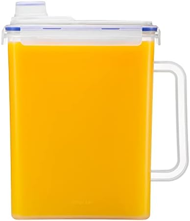 LocknLock Aqua Fridge Door Water Jug | Clear Pitcher | BPA Free Plastic Pitcher with Lid | 1 Gallon Pitcher with Lid for Water, Juice, Tea & More Beverages, Clear
