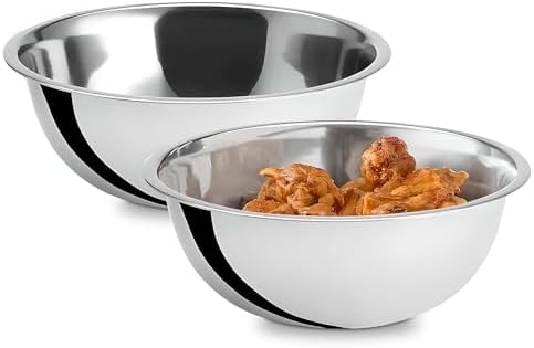 OCS Parts 2-Pack 3 Quart Mixing Bowls | 9.75-Inch Stainless Steel