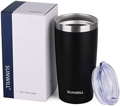 SUNWILL Coffee Tumbler, 20 oz Insulated Travel Mug Stainless Steel