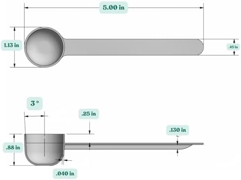 2 Teaspoon (2/3 Tablespoon | 10 mL) Long Handle Rounded Scoop for Coffee, Protein Powder, Pet Food, Spices, Grains, Dry Goods – Food-Grade BPA-Free (Pack of 2)
