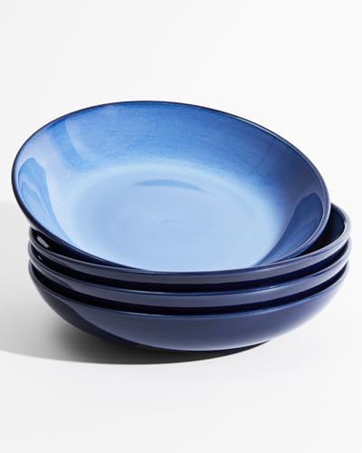 Pokini 8.75'' Ceramic Pasta Bowls Set of 4, Salad Bowls Pasta Serving Bowls