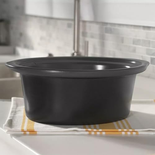 Crock-Pot 7-Quart Manual Slow Cooker, Family Size Serves 8+ People & Fits 6-lb Roast, Removable Stoneware with Warming Setting, Dishwasher Safe for Easy Cleanup, Charcoal