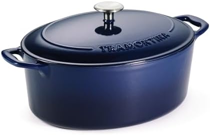 Tramontina Bestow Enameled Cast Iron 7-Qt Oval Dutch Oven Pot with Lid