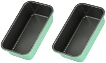 Monfish Bread Loaf Pans for Home Baking, 2pcs Carbon Steel 1lb loaf Tin, Rosemary Green 9x5 inch Non-Stick bread Pan Mold