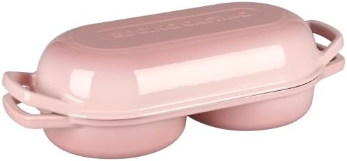 EDGING CASTING Enameled Cast Iron Double Bread Dutch Oven, Pink