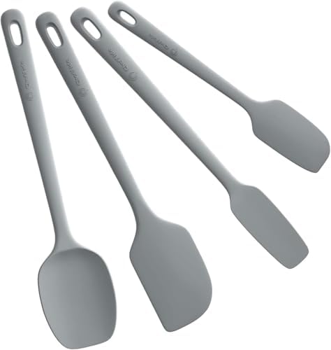 ChefAide 4 Pieces Silicone Spatulas Set, Heat Resistant Rubber Spatula