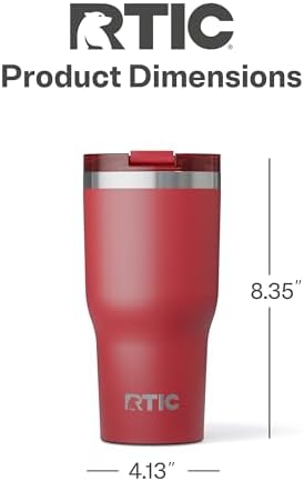 RTIC 30oz Essential Tumbler with Lid, Ceramic Lined, Flag Red