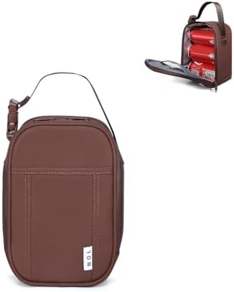 NOL Small Insulated Snack Bag Mini Freezable Cooler Pouch 3L fit 3 Cans | Wide-Mouth 6hours Cool & Warm Lightweight Leakproof Nylon Box for Work Travel Coffee