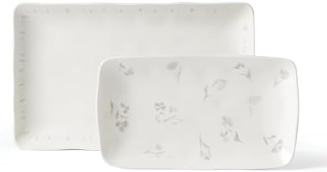Lenox Oyster Bay 2-Piece Nesting Serving Platters, 3.40 LB, White
