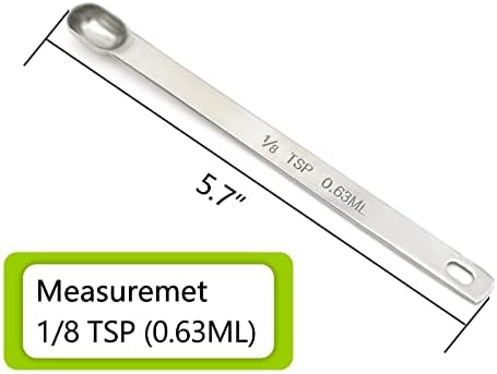 3PCS 1/8TSP(0.63ML) Measuring Spoon, Stainless Steel Long Handle Teaspoons