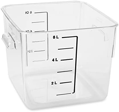 Rubbermaid Commercial Products Square Food Container, 6-Quart, Clear