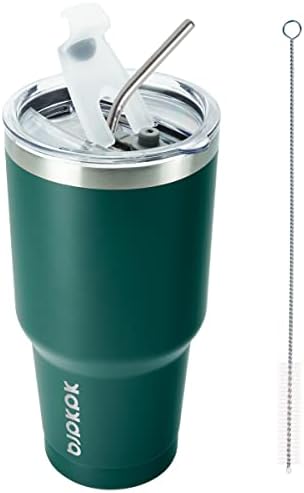 BJPKPK 30 oz Tumbler with Lid and Straw, Insulated Stainless Steel Cup