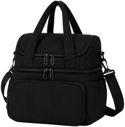 Lunch Bag for Women Large Insulated Lunch Box Double Deck Puffer Lunch Tote