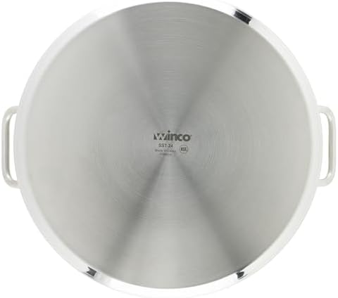 Winware Stainless Steel 24 Quart Stock Pot with Cover,Silver