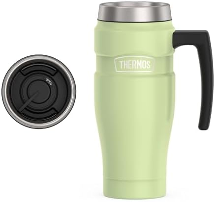 THERMOS Stainless King Travel Mug with Handle, 16oz, Matte Green