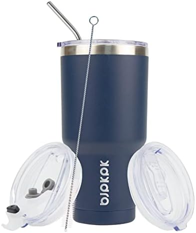 BJPKPK 30 oz Tumbler with Lid and Straw, Insulated Stainless Steel Cup