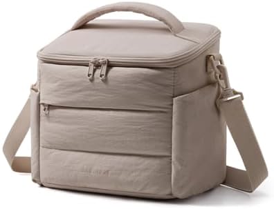 BAGSMART Lunch Box for Women, Cute Quilted Insulated Lunch Bag Sloped-lid
