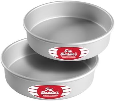 Fat Daddio's Anodized Aluminum Round Cake Pans, 2 Piece Set, 8 x 2 Inch