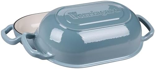 VORRINGARD Enameled Cast Iron Sourdough Bread Oven, Dutch Oven, Loaf Cast Iron Bread Pan for Homemade Bread Baking, Meatloaf Pan with Lid, 5QT, Sea Salt
