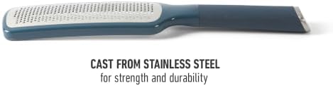 Calphalon Edge Stainless Steel Handheld Cheese Grater W/Cover & Rubber Handle - Navy Blue
