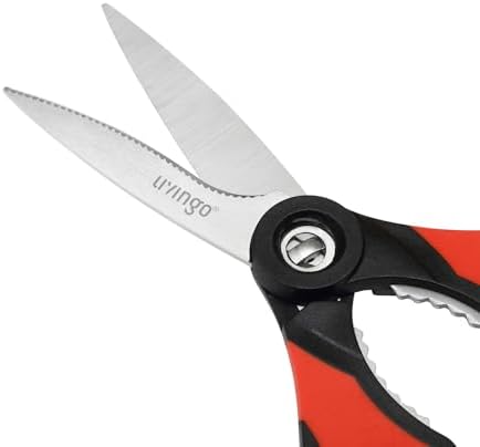 LIVINGO 8.5 Inch Kitchen Shears Serrated Blade Food Scissors