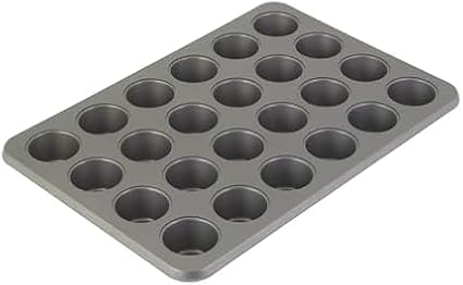KitchenAid 24-Cup Nonstick Aluminized Steel Mini Muffin Pan, Contour Silver (Pack of 6)