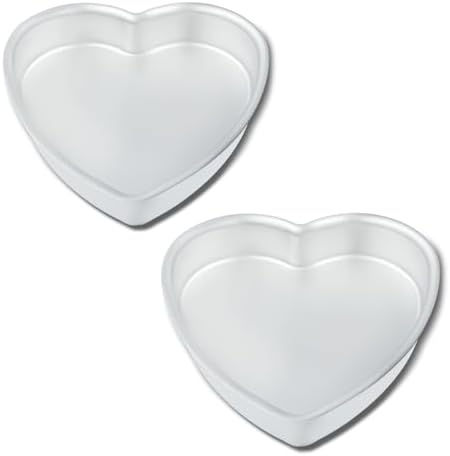 10 Inch Heart Shaped Cake Pans,2 Inch Deep,Aluminum Heart Shaped Cake Pan,Safe Oven,Suitable for party, birthday, gathering, other occasions cake (10 x 2 Inch,Set of 2)