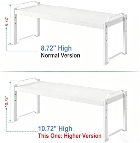 Expandable Cabinet Shelf Organizer, Metal Kitchen Countertop Storage Shelf