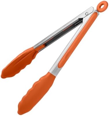 U-Taste Kitchen Tong for Cooking, 480ºF Heat-Resistant Tps, 9in/Orange