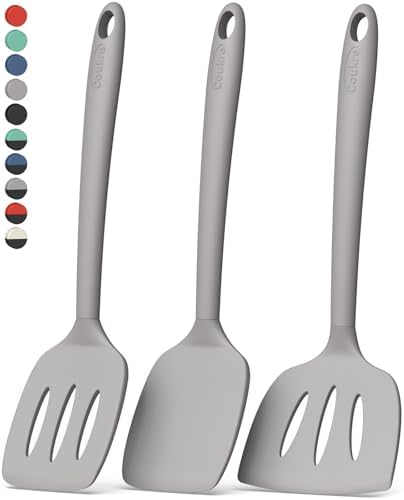 Coukre 3 Pack Silicone Spatula Set, Heat Resistant to 500°F, BPA-Free