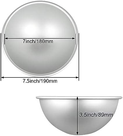 7 Inch Aluminum Hemisphere Cake Pan, White, Novelty